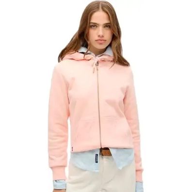 Sweatshirt Superdry Essential mit durchgehendem Reißverschluss, rosa