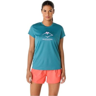 T-Shirt Asics Fujitrail Logo SS Top Damen Blau