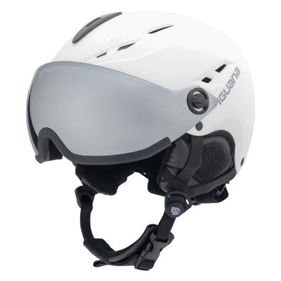 Skihelm Iguana mit integrierter Sonnenblende, weiß, Größe L