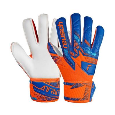 Torwarthandschuhe Reusch Attrakt Solid Finger Support Junior Orange Blau