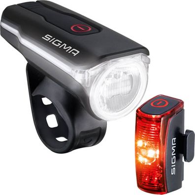 SIGMA SPORT Akku-LED-Leuchten-Set "Aura 60 / Infin schwarz