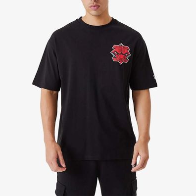 T-Shirt New Era Chicago Bulls Oversized Schwarz
