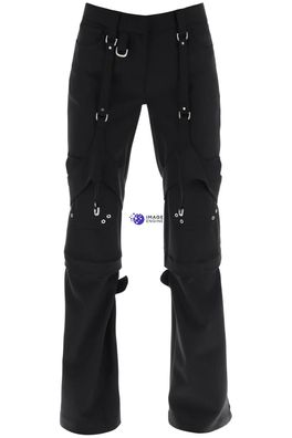 Hose Off-White OWCF020F23FAB0011000 Schwarze Cargo-Hose mit Taschen