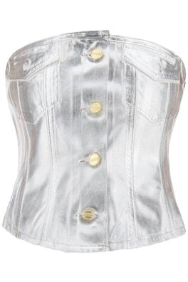 Bustier Top Ganni aus recyceltem Denim