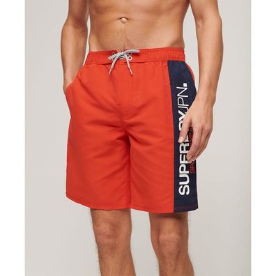 Badeshorts Superdry Sportswear Logo Rot Apfel