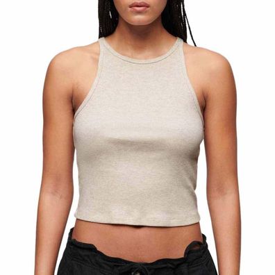 Top Superdry Essential Logo Racer beige ärmellos