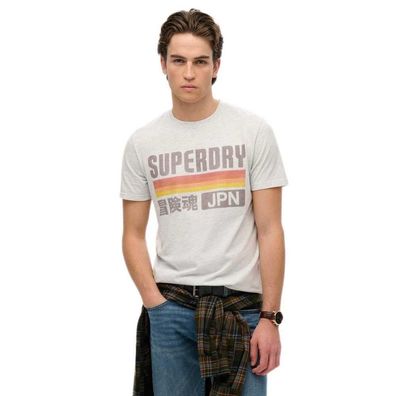 T-Shirt Superdry Japan Stripe Relaxed Weiß