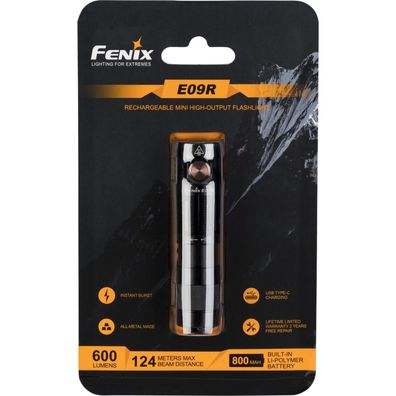 Taschenlampe Fenix E09R 600 Lumen, kompakt und robust