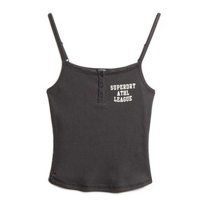 T-Shirt Superdry Ath Ess Grafik ärmellos schwarz