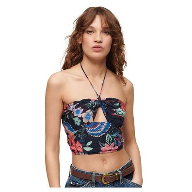 T-Shirt Superdry Crop Cut Out ßrmellos Gelb