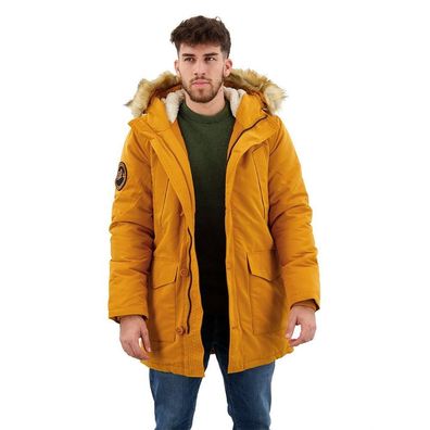 Parka Superdry Everest mit Kunstfellbesatz Gelb Senf S Herren