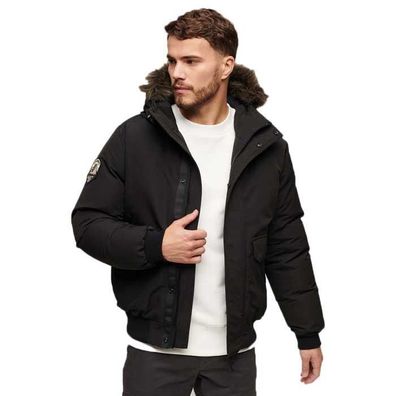 Blouson Superdry Everest mit abnehmbarer Kapuze, schwarz