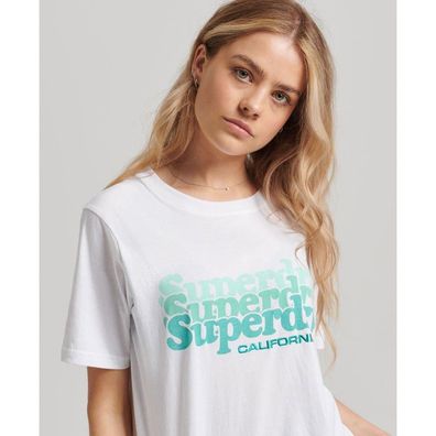 T-Shirt Superdry Weiß Vintage Scripted
