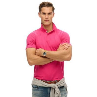 Polo Superdry City Pique in Himbeerrosa