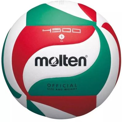 Volleyball Molten V5M4500, 18-Panel, Butyl-Blase, Weiß-Rot-Grén