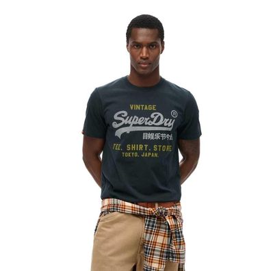 T-Shirt Superdry Vl Heritage Relaxed Marineblau