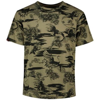 T-Shirt Superdry Classic Ess Rlxd Bedruckt Grén