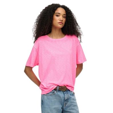 T-Shirt Superdry Studios Dropped Shoulder Oversize Rosa Fluo