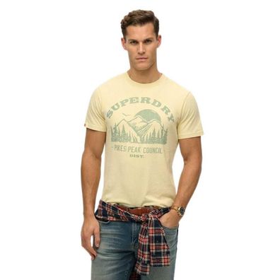 T-Shirt Superdry Gelb Relaxed Fit Kurzarm