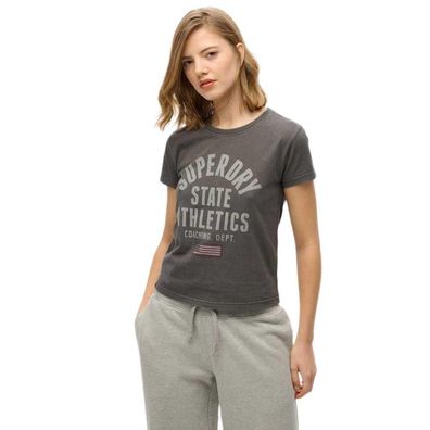T-Shirt Superdry Ath Graphic Fitted Slim Fit Grau