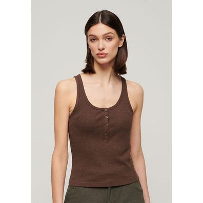 Dbardeur Superdry Athletic Essentials, ajust, sans manches, chocolat marron fonc chin