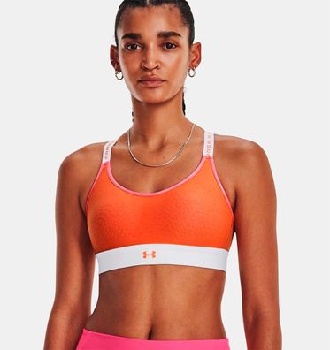 Sport-BH Under Armour Infinity Mid - Run Hook Weiß/Orange/Rosa