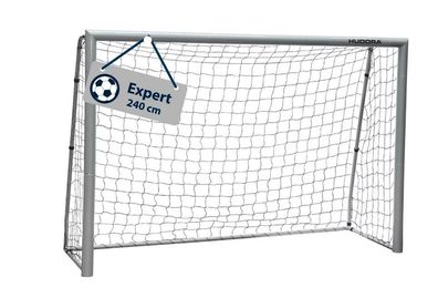 Fußballtor Hudora Expert 240 robustes Stahlrohrnetz grau