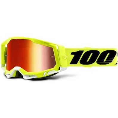 Motocross Maske 100 Racecraft 2 Gelb-Fluo und Schwarz