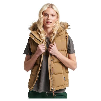 Weste Superdry Vintage Everest mit Kunstfellkapuze