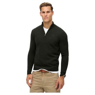 Pullover Superdry M6110640A-6AQ Dunkelgréner Halb-Reißverschluss