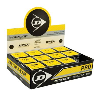 Squashbälle Dunlop Pro Schwarz 12er Pack