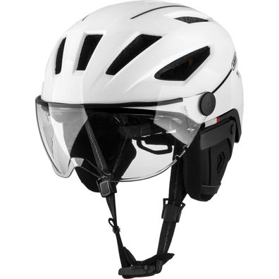 Fahrradhelm Abus Pedelec 2.0 ACE Weiß Perle LED Beleuchtung
