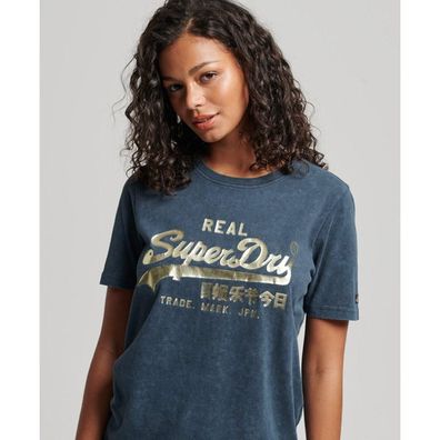 T-Shirt Superdry Vintage Logo Blau T-Shirt mit Logo