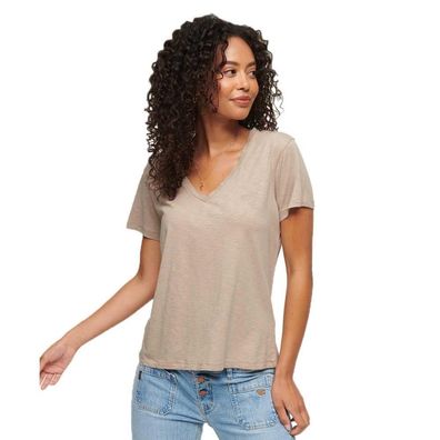 T-Shirt Superdry mit V-Ausschnitt und Stickerei