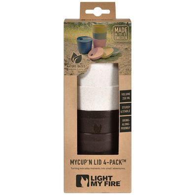 Campingbecher light-my-fire MyCup'n Lid Short 250 ml, 4er Set