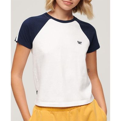 T-Shirt Superdry Essential Logo Slub Retro Weiß kurzärmelig