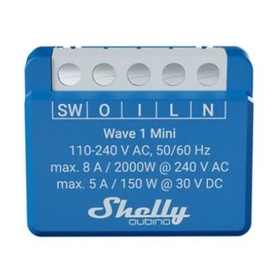 Intelligenter Schalter Shelly Qubino Wave 1 Mini Blau