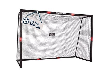 Fußballtor Hudora Pro Tect 300 Schwarz Rot Neon