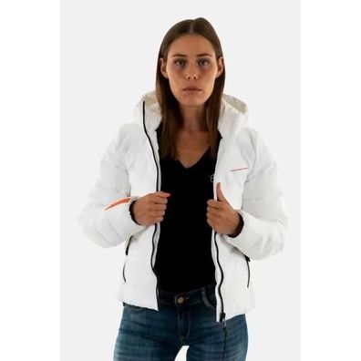 Doudoune Superdry W5011594A-01C weiße Microfaserjacke mit Kapuze
