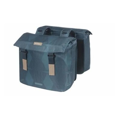 Doppel-Fahrradtasche Basil Elegance, wasserabweisend, blau