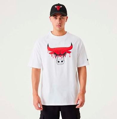 T-Shirt New Era Chicago Bulls NBA Drip Logo Weiß/Rot