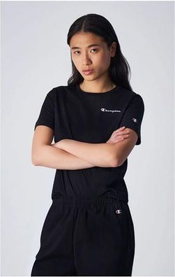 T-Shirt Champion mit gesticktem Logo, schwarz