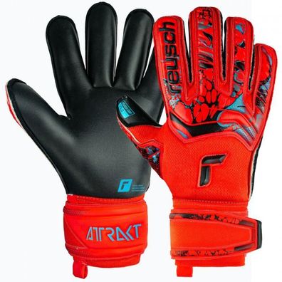 Torwarthandschuhe Reusch Attrakt Gold Roll rot-schwarz