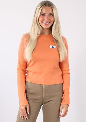 Langarmshirt Calvin Klein Damen Slim Fit Orange