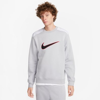 Sweatshirt Nike Fleece BB Grau Wolf/Weiß