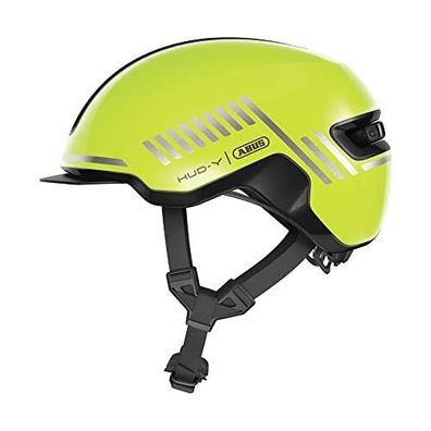 Fahrradhelm ABUS HUD-Y Gelb mit LED-Licht
