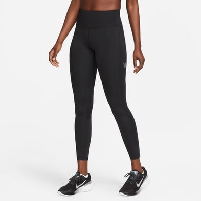 Legging Nike Dri-FIT Fast Schwarz, mi-hoch