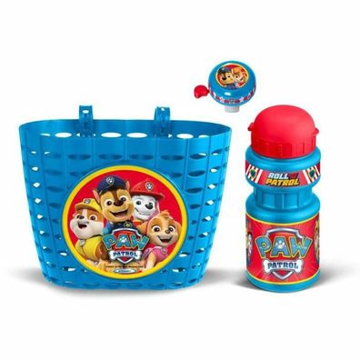 Fahrradzubehör Paw Patrol Set mit Korb, Trinkflasche und Klingel