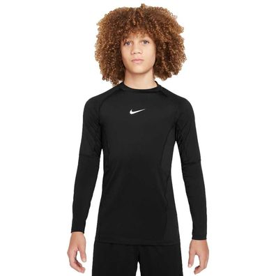 Langarmshirt Nike Kinder Training Schwarz Weiß