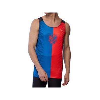 T-Shirt Mizuno Dryaeroflow Graphic Rot Blau